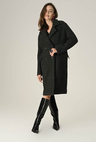 klasyczny melanżowy płaszcz z wełną