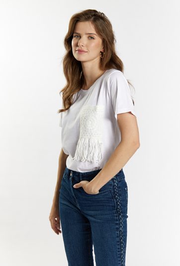 T-shirt z haftowaną kieszonką