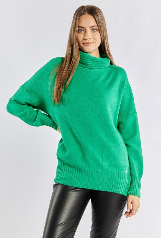 Sweter damski z luźnym golfem