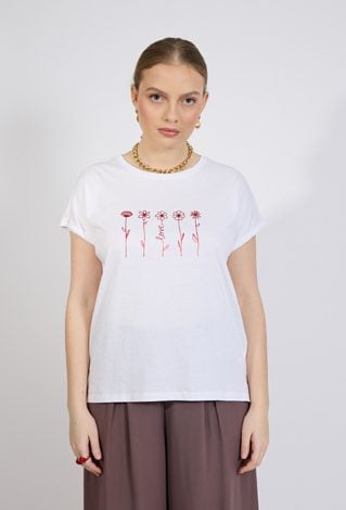 T-shirt damski z różami