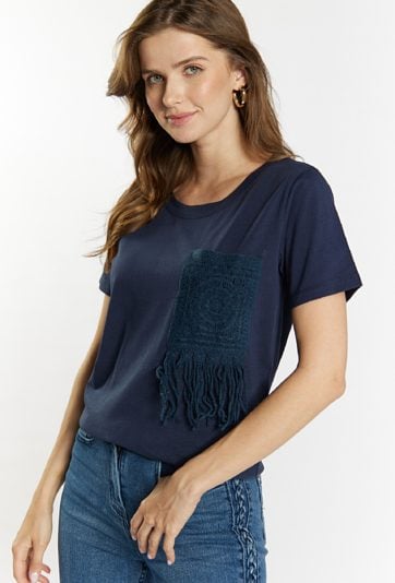 T-shirt z haftowaną kieszonką