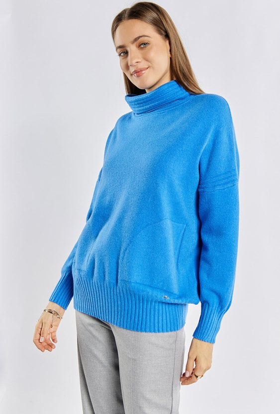 Sweter damski z luźnym golfem