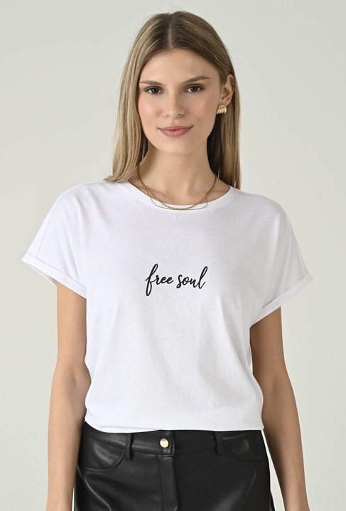 T-shirt damski z bawełny