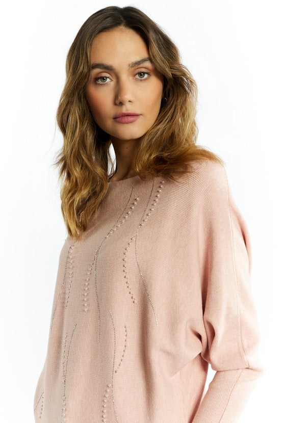 Sweter damski ze zdobieniami