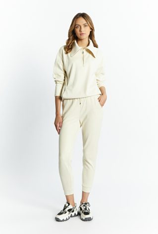 Materiałowe spodnie z imitacji zamszu