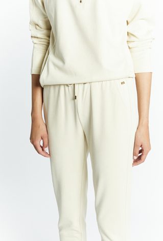 Materiałowe spodnie z imitacji zamszu