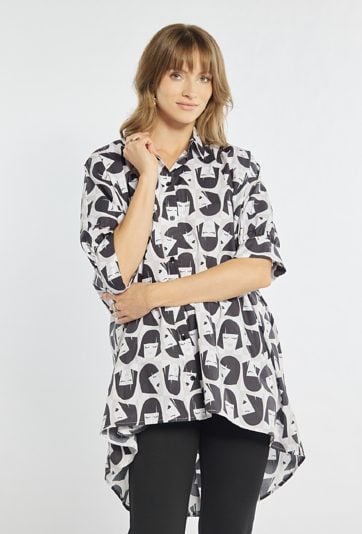 Wzorzysta koszula z bawełny