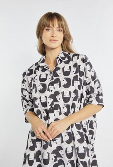 Wzorzysta koszula z bawełny