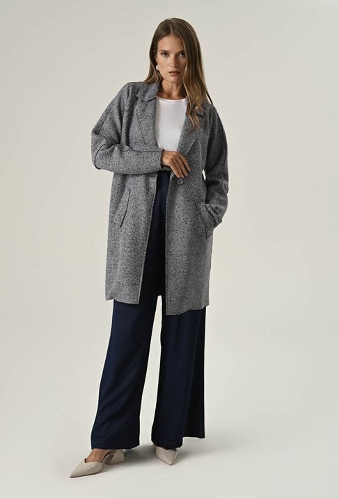 Lekki płaszcz z wełną