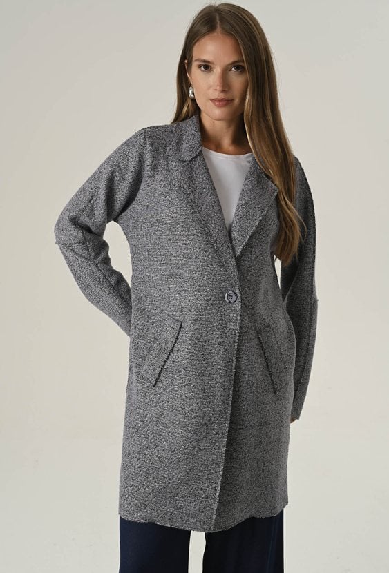 Lekki płaszcz z wełną