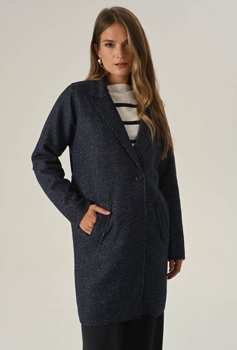 Lekki płaszcz z wełną