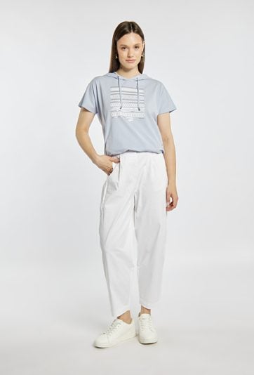 T-shirt damski z kapturem