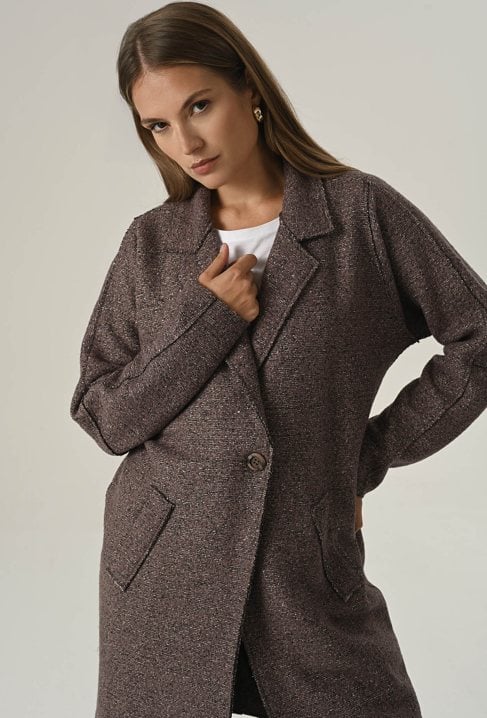 Lekki płaszcz z wełną