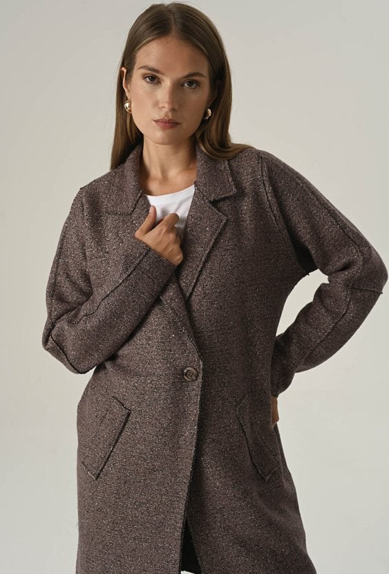 Lekki płaszcz z wełną