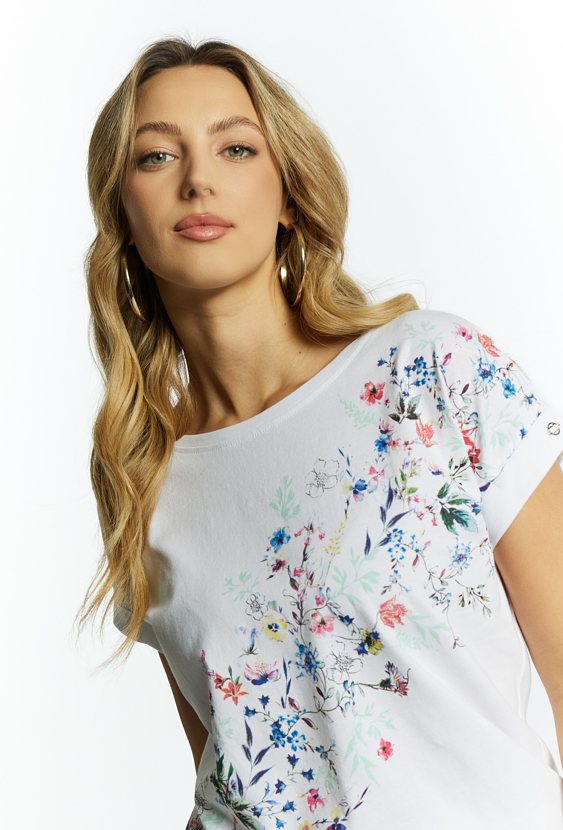 Bawełniany T-shirt z kwiecistym wzorem