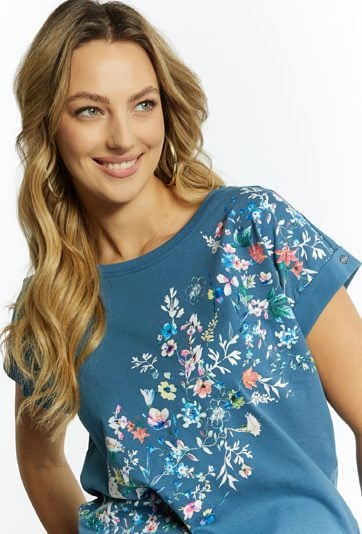 Bawełniany T-shirt z kwiecistym wzorem