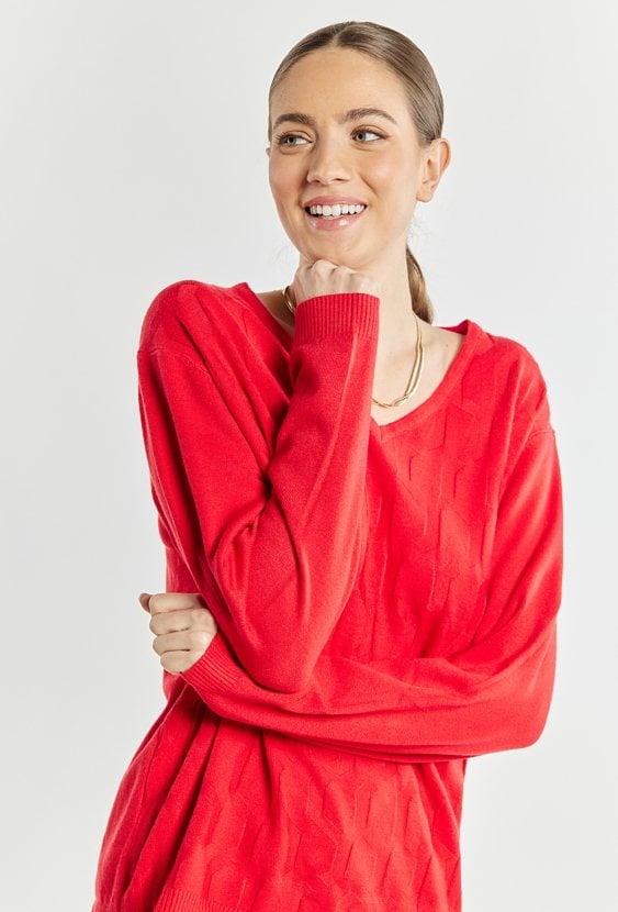 Sweter damski z delikatnym wzorem