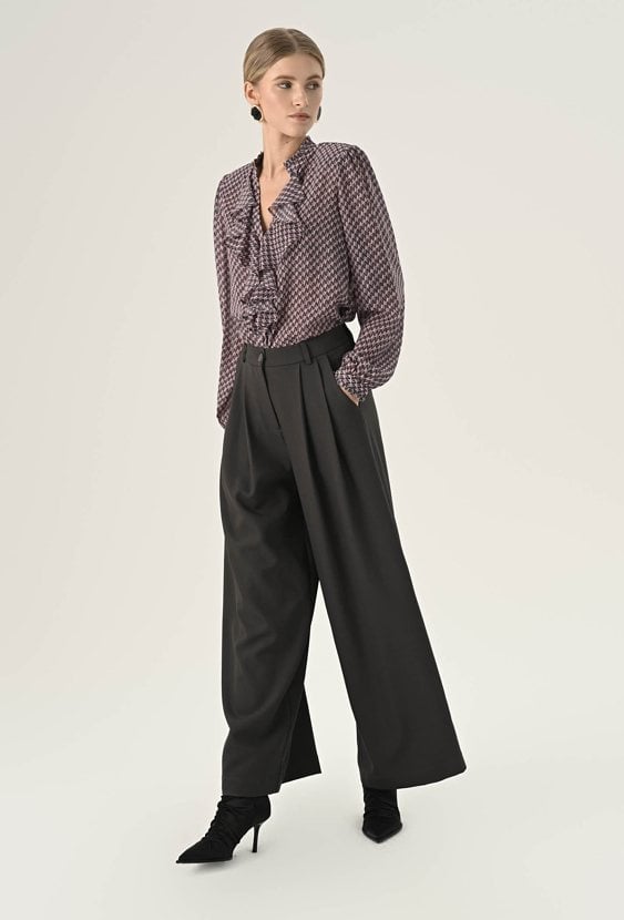 Eleganckie spodnie z szeroką nogawką