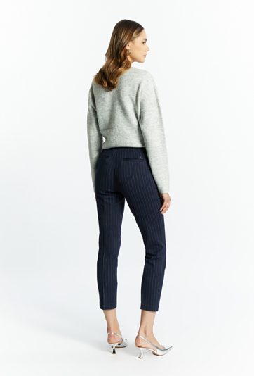 Dzianinowe spodnie z wzorem w paski