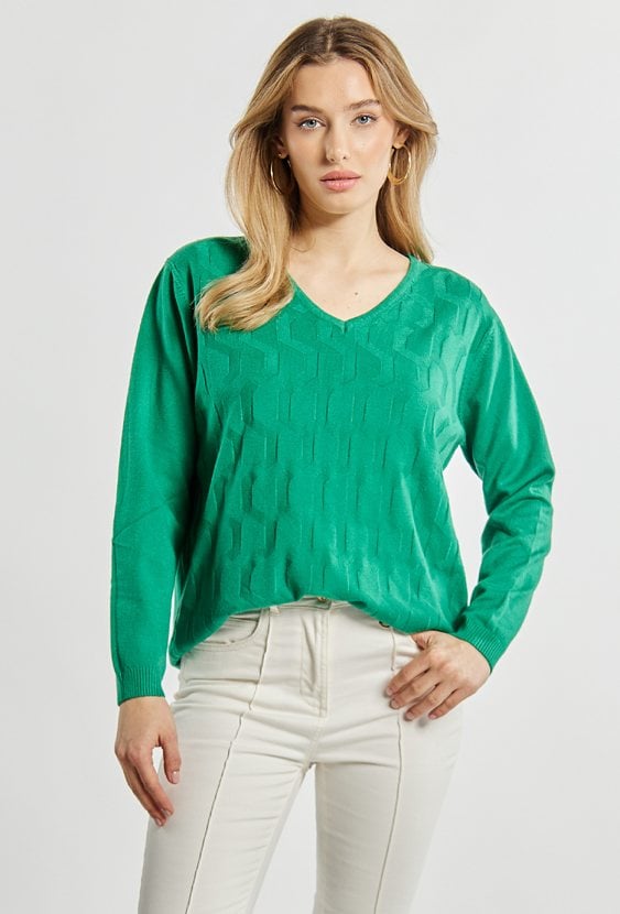 Sweter damski z delikatnym wzorem