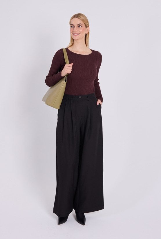 Eleganckie spodnie z szeroką nogawką