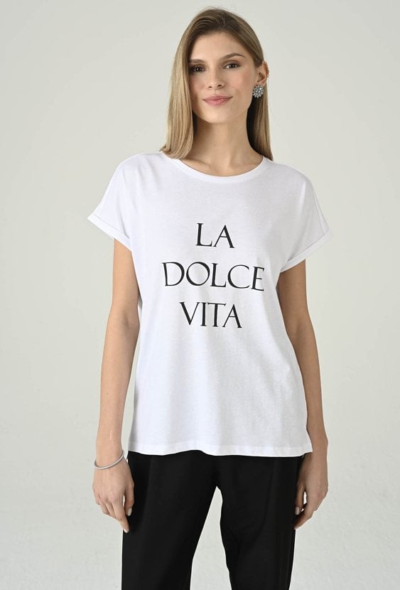 T-shirt damski z napisem