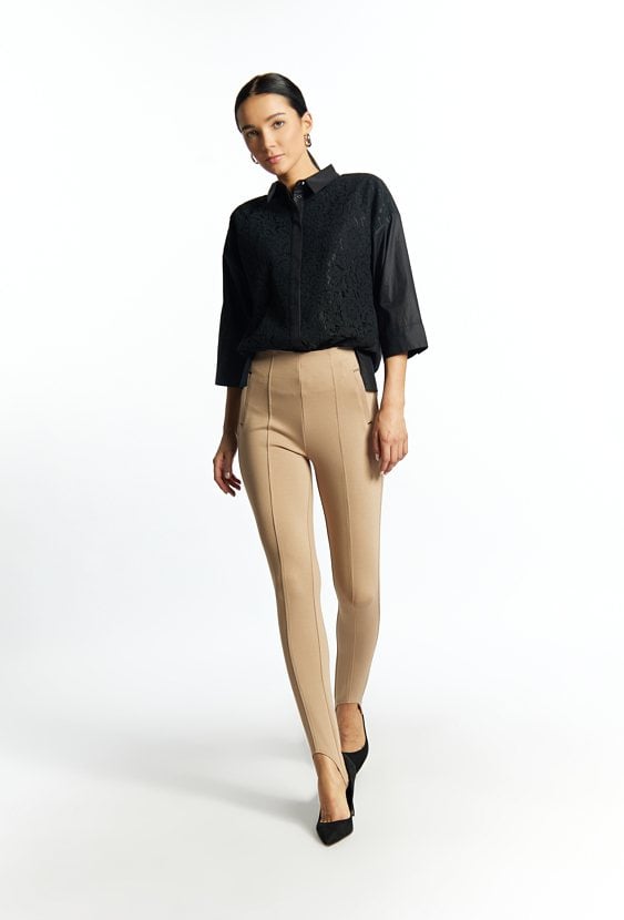 Dzianinowe legginsy damskie