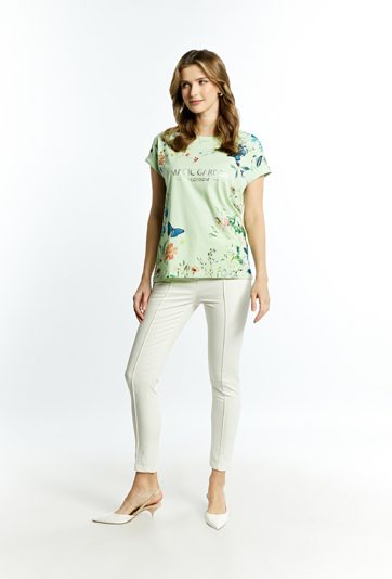 T-shirt damski z wiosennym wzorem