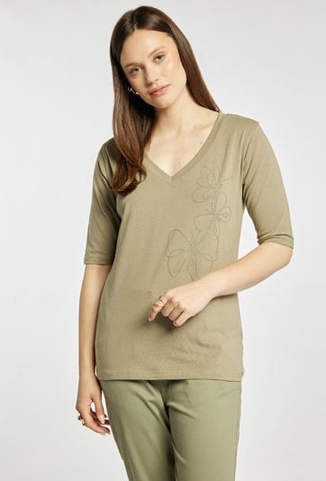 T-shirt z delikatnym wzorem