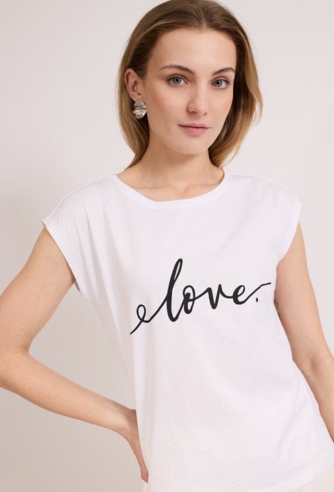 Bawełniany T-shirt z napisem