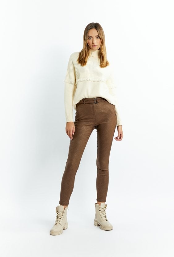 Spodnie damskie z lekkim wzorem