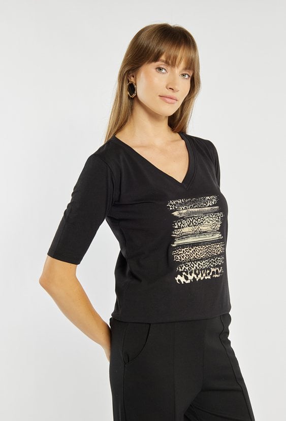 Bluzka z motywami animal print