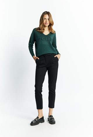 Dzianinowe spodnie z paskiem