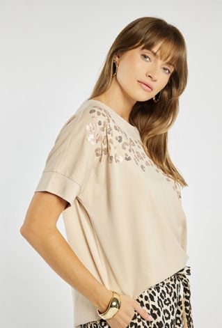 T-shirt z połyskującym wzorem