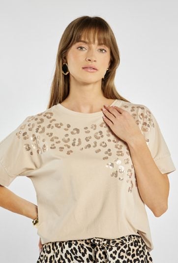 T-shirt z połyskującym wzorem