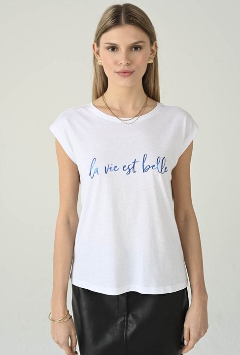 T-shirt damski z napisem