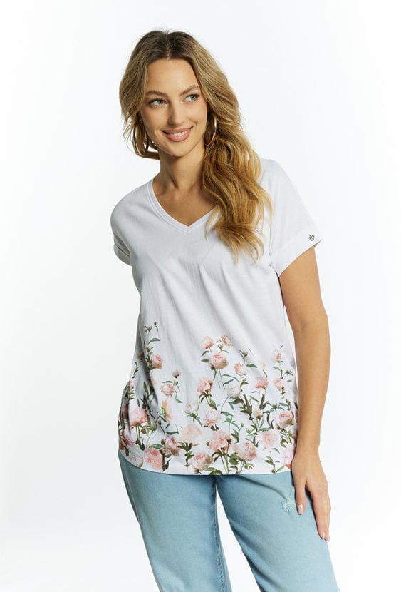 T-shirt damski z bawełny