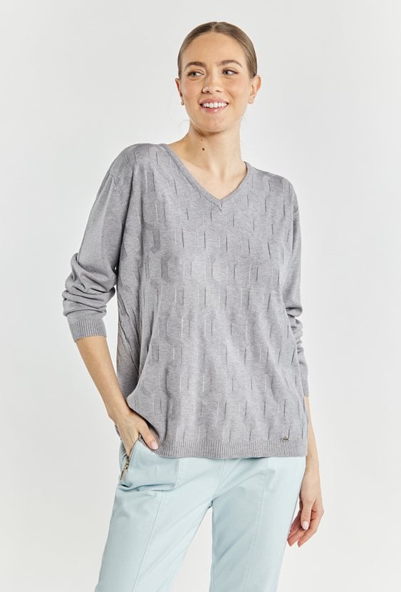 Sweter damski z delikatnym wzorem