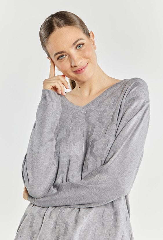 Sweter damski z delikatnym wzorem