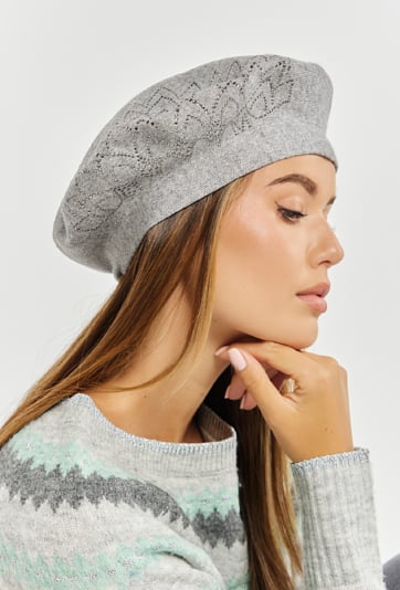 Beret damski z cyrkoniami