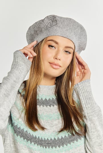 Beret damski z cyrkoniami