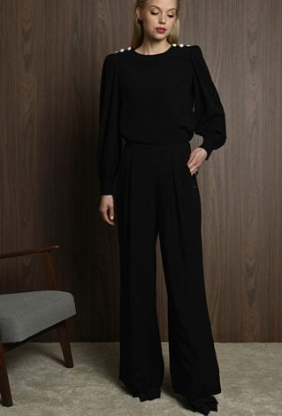 Szerokie spodnie z lejącej tkaniny