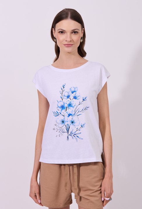 T-shirt z kwiatami