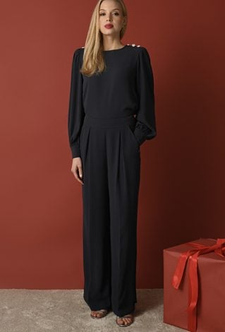 Szerokie spodnie z lejącej tkaniny