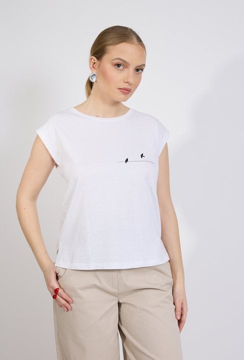 T-shirt z małym nadrukiem