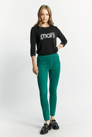 Dzianinowe legginsy z imitacji zamszu