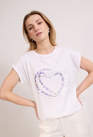 T-shirt z nadrukiem w serca