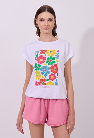 T-shirt z kolorowym nadrukiem
