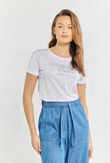 T-shirt damski z dżetami