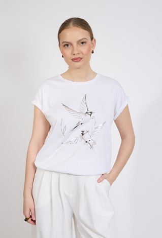 Bawełniany T-shirt z nadrukiem